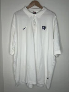 Vintage Washington Huskies Nike Dri-Fit Polo Shirt Men’s Size 3XL White UW Logo - Picture 1 of 11