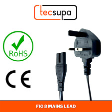 UK Mains Power Lead Cable LG LED TV Fig 8 2 Pin - 0.5m 1m 2m 3m 3.5m 4m 4.5m 5m