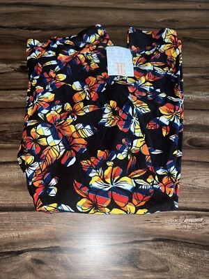 Lularoe TC Tall & Curvy Leggings Black Red Yellow Floral Tropic Tie Dye 🦄 12-18 - Image 1 of 4