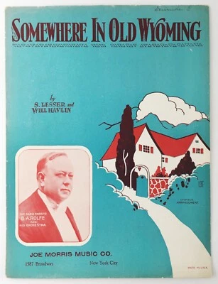 Somewhere In Old Wyoming BA Rolfe Sheet Music Piano Guitar Uke Banjo 1930 Vtg - Image 1 of 4