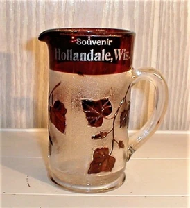EAPG *** IVY IN THE SNOW = RUBY STAINED = TABE SIZE CREAMER =SOUV. WI.. - Picture 1 of 6