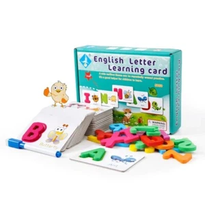 Kids English Letter learning Card 26 Alphabets Flash Cards with Animal Pictures - Picture 1 of 3