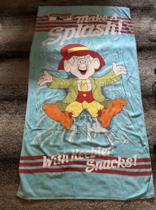 Vintage Keebler Elf Beach Towel Make a splash with Keebler snacks Blue COTTON - Picture 1 of 9