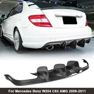 Carbon Fiber Rear Bumper Diffuser Big Fins for Mercedes Benz W204 C63 09-11 - Picture 1 of 12