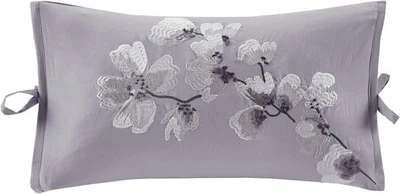 N Natori Sakura Blossom Embroidered Cotton Oblong Decorative Pillow Lilac 12x... - Image 1 of 4