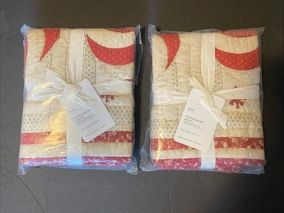 Pottery Barn PEPPERMINT SWIRL, 2 KING Shams, Reversible, Christmas, Holiday, NWT - Image 1 of 4