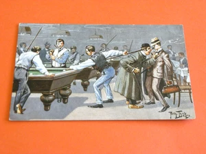 ORIGINAL ARTHUR THIELE SIGNED SPORTING POSTCARD - BILLIARDS, TSN, No. 1155. - Picture 1 of 2