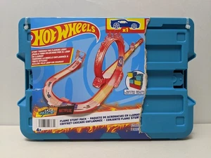 Hot Wheels Track Builder Flame Wheel Car Stunt Pack Storage Container 16 Tracks - Picture 1 of 2