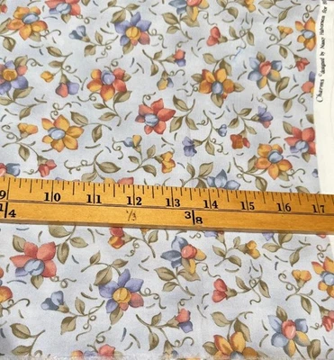 Charms Benartex Fabric Blue Multi Floral Quilting Cotton 2-1/3 yards 42" Wide - Image 1 of 4