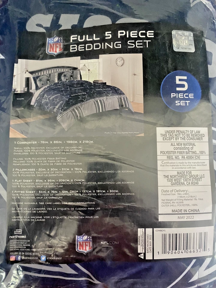 NFL Dallas Cowboys Bed in Bag Set Other Full