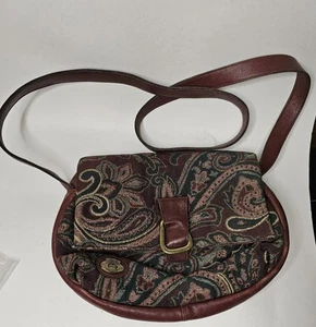 Etienne Aigner Vintage Umhängetasche Paisley weinrot Stoff und Leder Handtasche - Bild 1 von 13