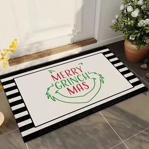 Christmas Grinch Welcome Doormat Non-Slip Machine Washable Carpet Living - Picture 1 of 3