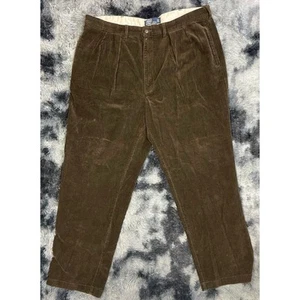 Vintage Polo Ralph Lauren Andrew Dark Brown Corduroy Pants Men's Size 40/32 - Picture 1 of 4
