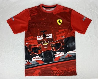 Ferrari T Shirt Mens Small Red Logo F1 Formula 1 Fernando Alonso Double Sided - Изображение 1 из 4