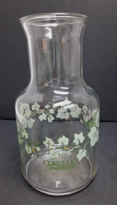 Vintage Corelle Coordinates Glass Carafe Ivy Calloway Ivy 9" tall Canada - Image 1 of 4