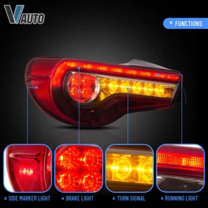 VLAND PARA TOYOTA 86 / SUBARU BRZ / SCION FR-S LED luz trasera lente roja secuencial - Imagen 1 de 5