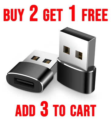 USB Type C Female to USB 3.1 Male Converter Adapter Charger for Android & iPhone - Image 1 of 4