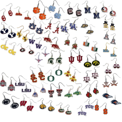 NCAA dangle drop charm earrings PICK YOUR TEAM Cover