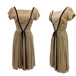 Vtg Vintage 1950s 50s Designer Gay Gibson Champagne Party Cocktail Dress - Picture 1 of 5