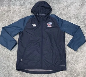 CANTERBURY MENS MEDIUM JACKET HOODIE CLUB VAPOSHIELD RAIN HOOD COAT FULL ZIP - Picture 1 of 7