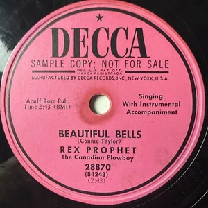 10" 78 RPM-Rex Prophet-With God's Hand in Mine/Beautiful Bells/Decca 28870 - Picture 1 of 4
