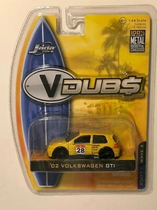 JADA TOYS VDUBS 2002 VOLKSWAGEN VW GTI YELLOW 1:64 WAVE 3 W3 @65 - Picture 1 of 6