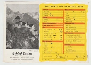 Liechtenstein, Castle, AN INTERESTING VISITORS Card 1963 , Vaduz , USED - Picture 1 of 2