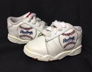 Vintage Rawlings Toddler Baseball Stitch Shoes Size 3W - Picture 1 of 12