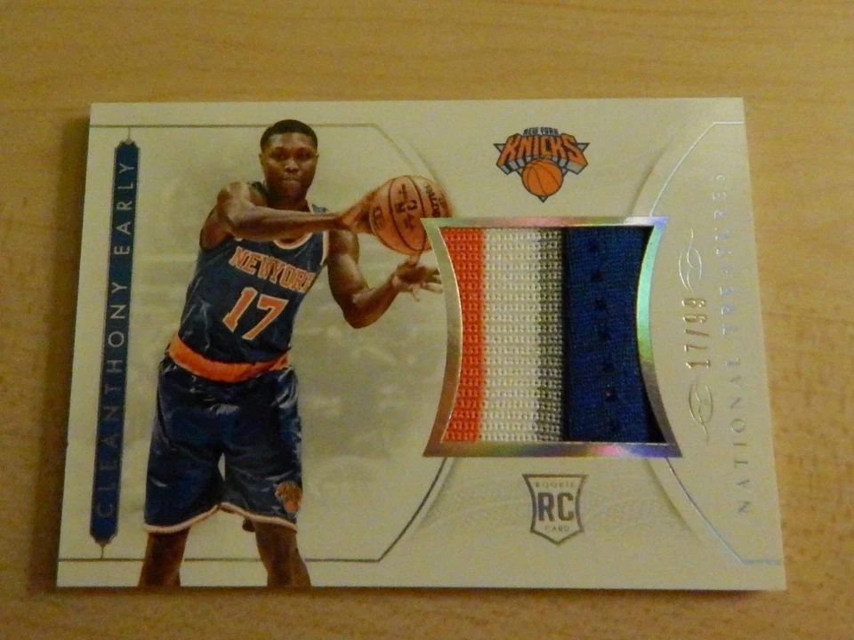 2014-15 NATIONAL TREASURES CLEANTHONY EARLY 4 CLR JERSEY RELIC #ED /99 KNICKS - Image 1 of 1