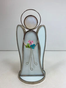 1990s Glasglo Stained Glass Angel Light Catcher - Picture 1 of 8