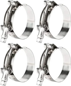 4 Pack 4 Inch 304 Stainless Steel T-Bolt Hose Clamps, Clamp Range 108-116mm f... - Picture 1 of 3