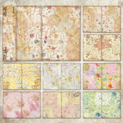 8Pcs A5 Vintage Single Sided Pattern Paper DIY Album Journal Scrapbooking Craft - Image 1 of 4