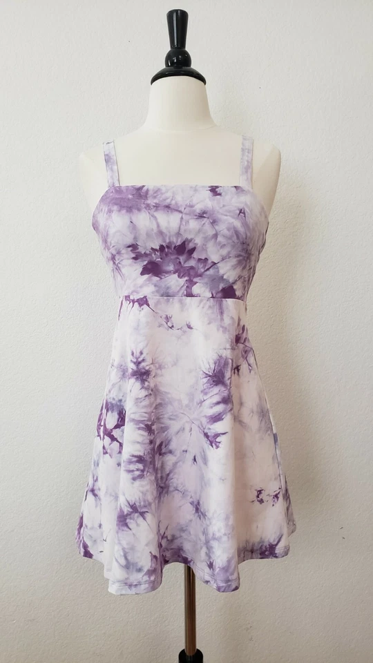 Urban Outfitters Tie Dye Dress New Size Small Purple Tie Bow Coquette Boho - Image 1 of 4