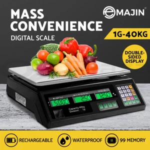 Emajin 40KG Digital Kitchen Scale Electronic Weighing Shop Market Commercial LCD - Picture 1 of 10