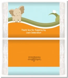 Elephant Baby - Personalized Baby Shower Popcorn Wrappers -Set of 12 - Picture 1 of 4