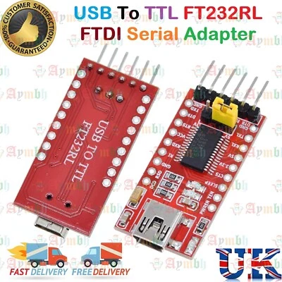 USB To TTL FT232RL FTDI Serial Adapter Converter Module For Arduino 3.3V 5V Mini - Image 1 of 4