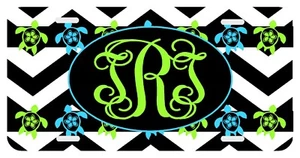 Sea Turtles Lime Aqua Personalized Monogrammed License Plate Custom Auto Car Tag - Bild 1 von 4