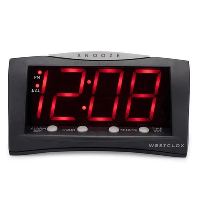 Reloj despertador digital para dormitorio, pantalla LED roja grande de 1,8 pulgadas, con cable, 8 pulgadas Foto 1 de 4