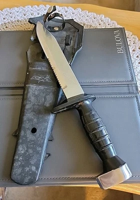 Vintage 1970s Nesco Dan Jenson Stainless Steel Japanese Divers Knife W/Sheath! - Image 1 of 4