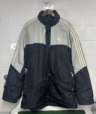 Adidas manager style coat size XL  warm winter coat three stripes Y2K men's  - Image 1 of 4