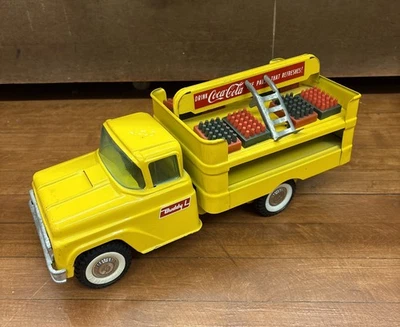 Camión de reparto Buddy L Coca-Cola de colección juguete acero prensado con botellas/carros/calcomanía Foto 1 de 4