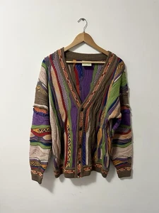 Vintage 90s Coogi Cardigan Large Wool - Picture 1 of 6