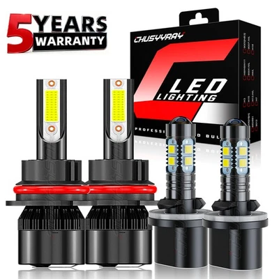 适用于斯巴鲁 Impreza WRX 2002 - 2003 LED 车头灯高/低 + 雾灯灯泡组合套件 — 第 1/4 张图片