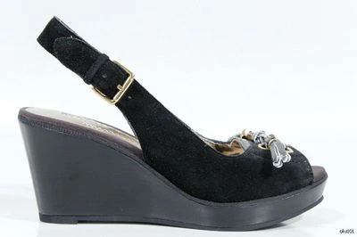 Туфли на танкетке SPERRY Top-Sider 'Cypress' черные замшевые с открытым носком - очень удобные - Изображение 1 из 3