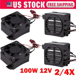 2/4 pack 100W 12V PTC Car Fan Air Heater Constant Temperature Heating Heaters - Picture 1 of 15