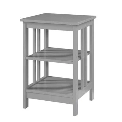 End Table Shelves 15.75 in. Gray Standard Height Square Top Wood Particleboard - Image 1 of 4