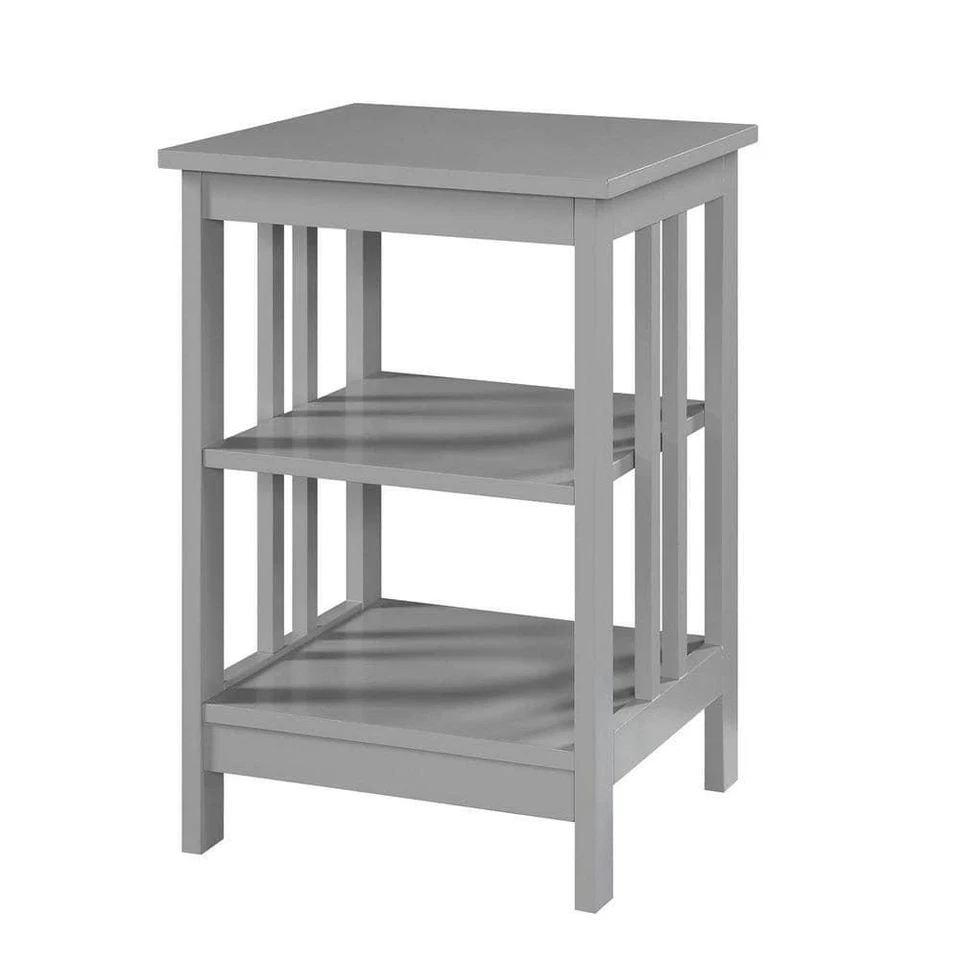 End Table Shelves 15.75 in. Gray Standard Height Square Top Wood Particleboard - Image 1 of 4
