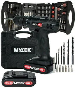 Compakt Cordless Drill 18V Set Driver Screwdriver Kit Combi 2 x Li-Ion Batteries