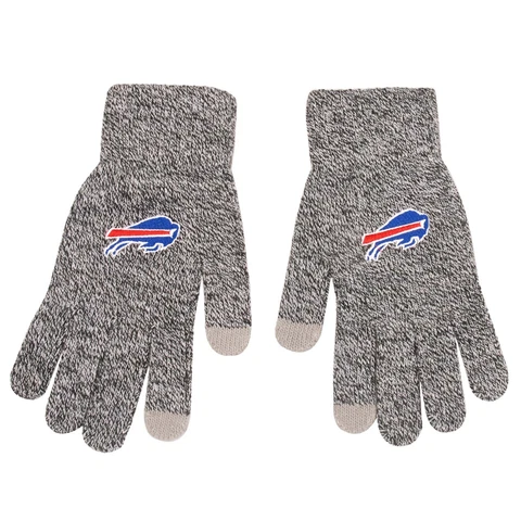 Buffalo Bills Gloves Knit Utility Winter Sports Logo TEXTING FINGER TIP - Gray Cover