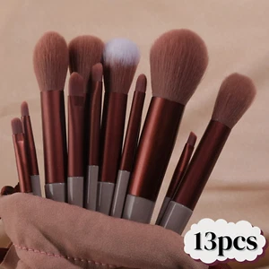 13 Pcs Make up Brush Set Buffer Powder Contour Eyeshadow With Pouch Brushes Set - Picture 1 of 18